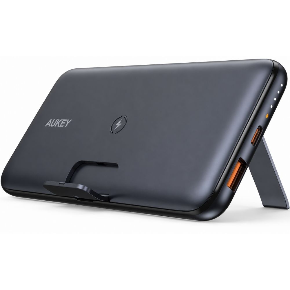 Aukey UsbA&Type-C Çıkışlı Wireless Kablosuz Süper Şarj 10000mAh Powerbank Siyah PB-WL02 